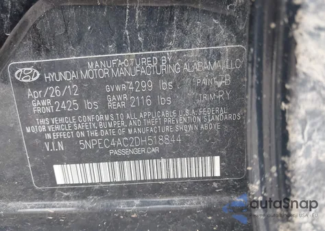 2013 Hyundai Sonata Limited z USA, uszkodzony, nr VIN 5NPEC4AC2DH518844